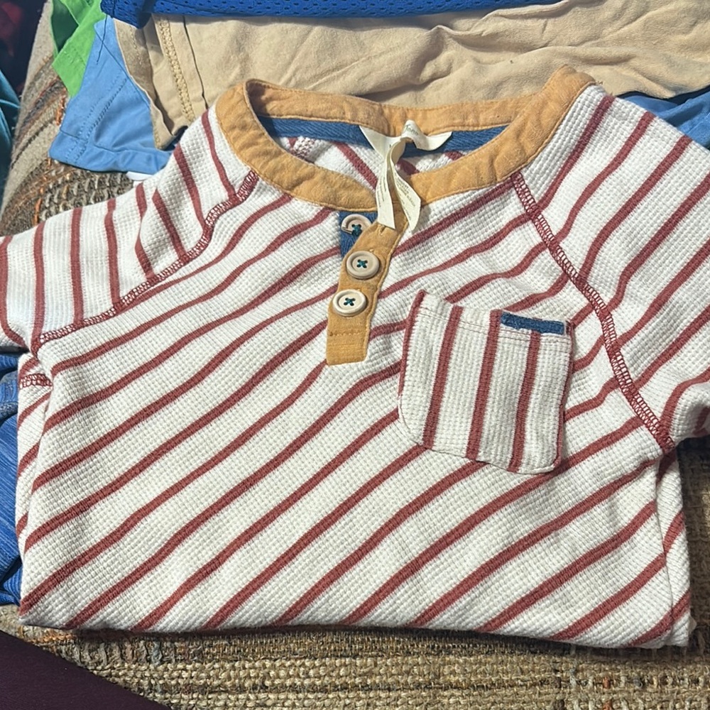Matilda Jane Red and White Striped Kids Button Down Shirt
